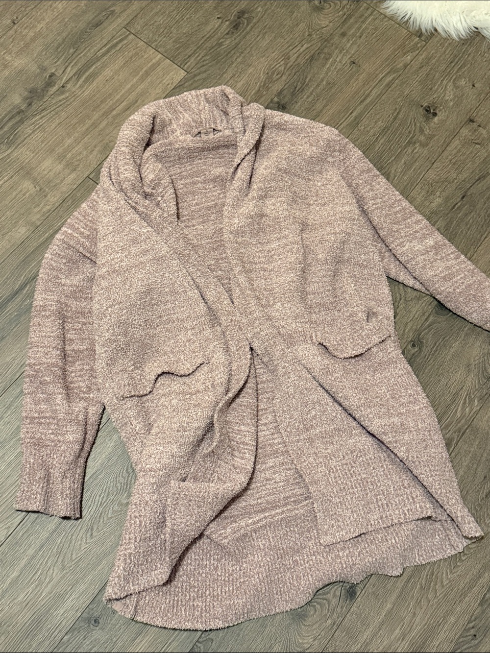 Barefoot Dreams Open-Front Plush Cardigan neutral tan